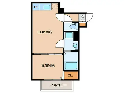 CRECIA 砂津(1LDK/2階)の間取り写真