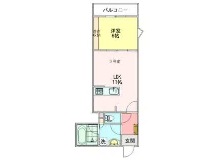 LIVENT元住吉(1LDK/3階)の間取り写真
