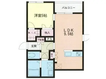 FIORE(1LDK/3階)の間取り写真