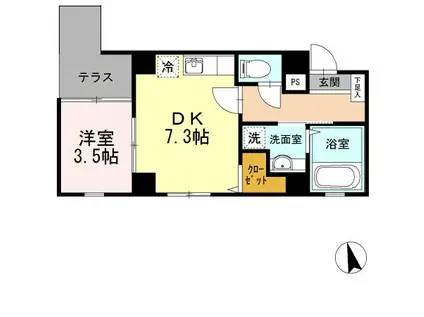 MAISONJAUNE(1DK/3階)の間取り写真