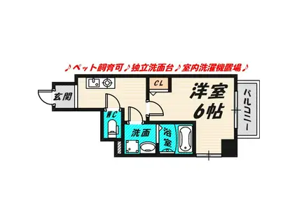 フェニックス キャッスル(1K/4階)の間取り写真