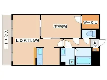 マリーンミナミ(1LDK/1階)の間取り写真