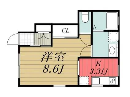 宮崎レジデンス(1K/1階)の間取り写真