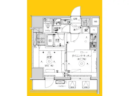 LIV CITY横濱関内弐番館(1LDK/9階)の間取り写真