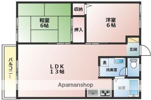 エクセルNAGANO(2LDK/2階)の間取り写真