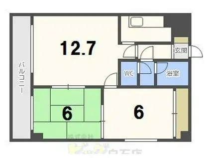 サンシャイン北郷(2LDK/5階)の間取り写真