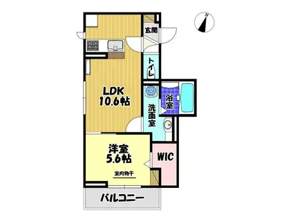 フェリーチェヴェント(1LDK/3階)の間取り写真