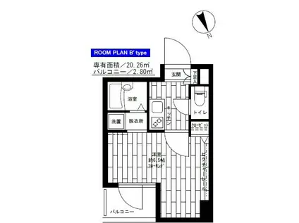 ステージグランデ文京小石川(1K/5階)の間取り写真