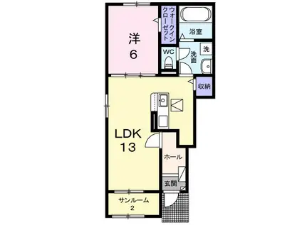 サイプレス III(1LDK/1階)の間取り写真