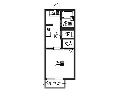 ボナール高林(1K/2階)の間取り写真