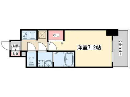 S-RESIDENCE大和田ALINE(1K/6階)の間取り写真