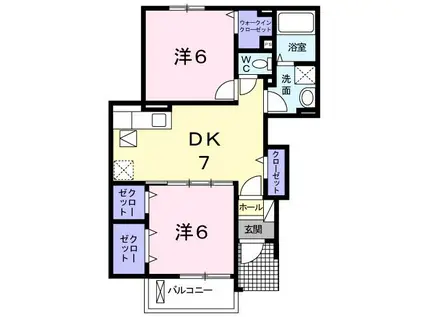 サン ローレル(2DK/1階)の間取り写真