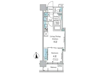 パークアクシス学芸大学レジデンス(1LDK/5階)の間取り写真