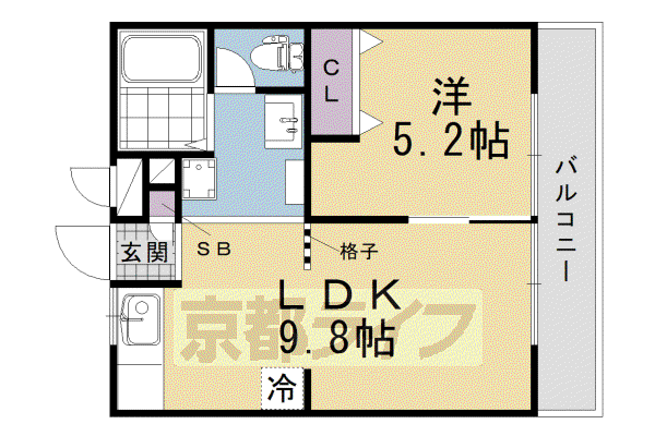 パークハイム三栖(1LDK/3階)の間取り写真