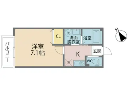 プルミエール(1K/2階)の間取り写真