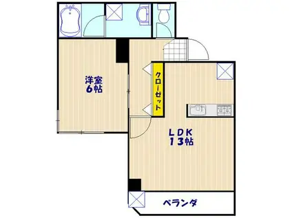 ナカムラビルヂング912026(1LDK/3階)の間取り写真
