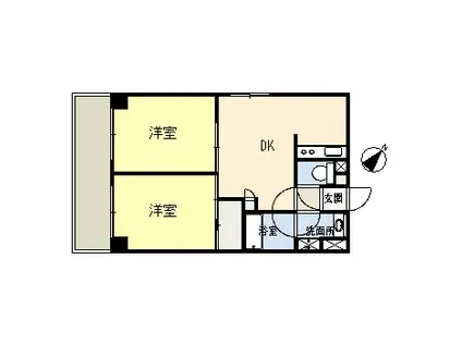 鶴見フーガ(2DK/4階)の間取り写真