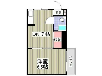 イワモトビル ホワイトコーポラス(1K/3階)の間取り写真