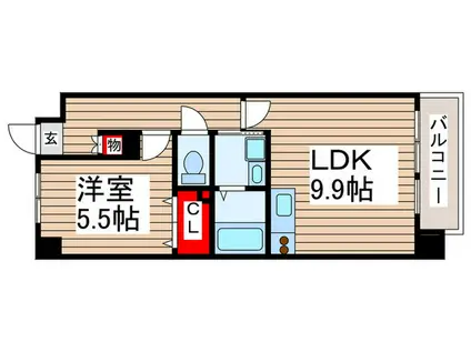 エルレガーデン柏の葉(1LDK/1階)の間取り写真