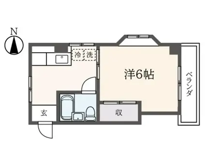 サンライフ矢野口(1K/3階)の間取り写真