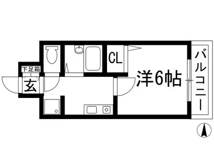 フォリア・グランデ(1K/3階)の間取り写真