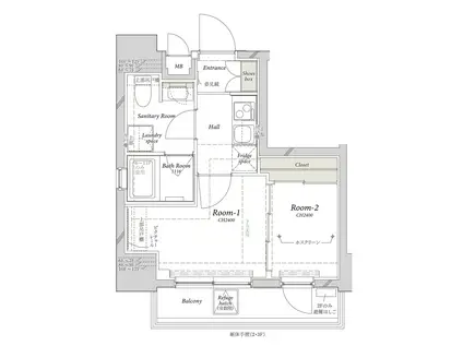 ザ・レジデンス・オブ・トーキョーH20 ステーションフロント(2K/11階)の間取り写真