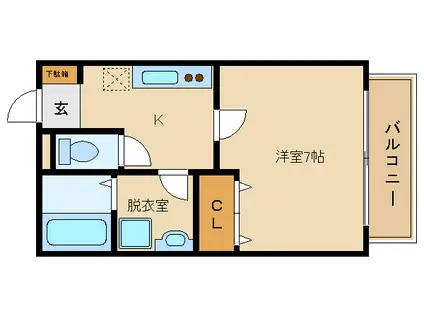 グローリーコート(1K/1階)の間取り写真