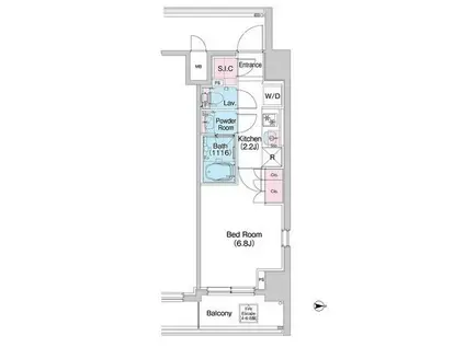 コンフォリア世田谷上馬(1K/6階)の間取り写真