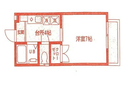 フューチャー市ヶ尾(1K/2階)の間取り写真