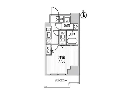 ALTERNA十条(1K/11階)の間取り写真
