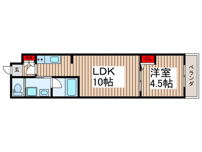 ALIVIS本八幡(1LDK/3階)の間取り写真