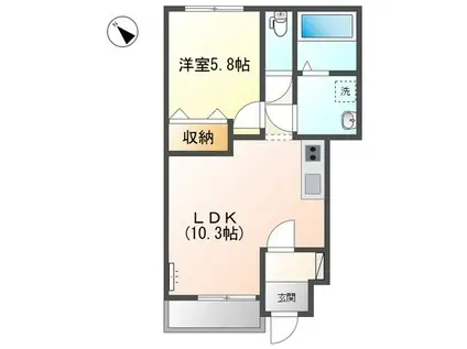 アンスメール(1LDK/1階)の間取り写真