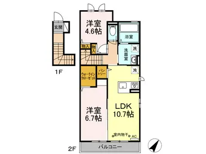 マタリキ(2LDK/2階)の間取り写真