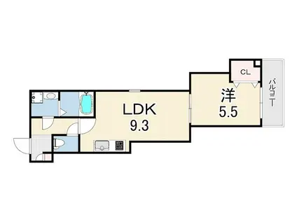 ジーメゾン明石魚住ドルフ(1LDK/2階)の間取り写真