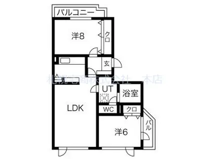 ピアコート川沿(2LDK/2階)の間取り写真