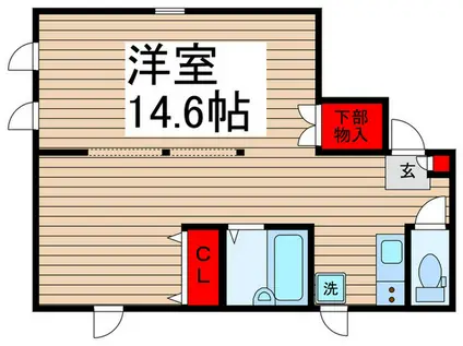 パラシオ アマリージョ(ワンルーム/1階)の間取り写真