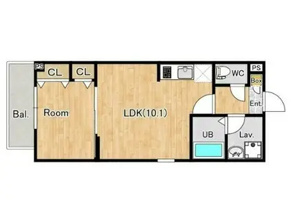 ジーメゾン指扇リフィーヌ(1LDK/3階)の間取り写真