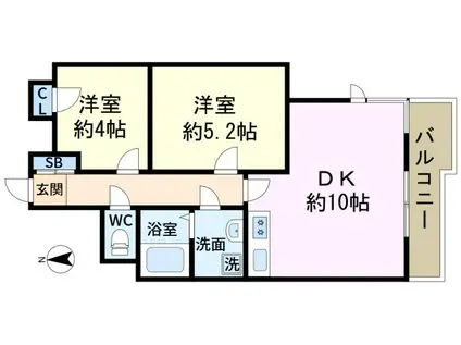 ライオンズマンション新小岩第6(2LDK/12階)の間取り写真