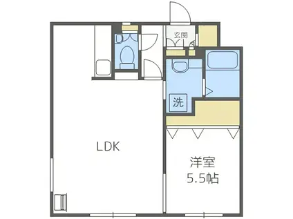 プレステージ知事公館(1LDK/1階)の間取り写真