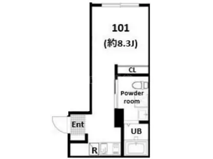 ルーナクレシェンテ川崎(ワンルーム/4階)の間取り写真