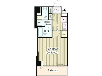 パトリア(1K/1階)の間取り写真