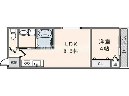 F MIRAI LEPUS(1LDK/3階)の間取り写真