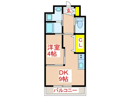 セゾン武(1LDK/1階)の間取り写真