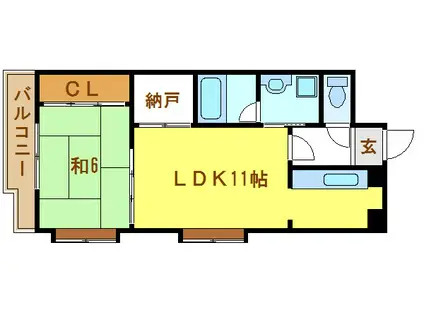 ラフィーネ篠崎(1SLDK/2階)の間取り写真