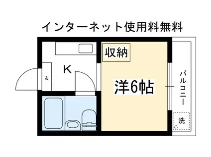 コーポよねだ(1K/3階)の間取り写真