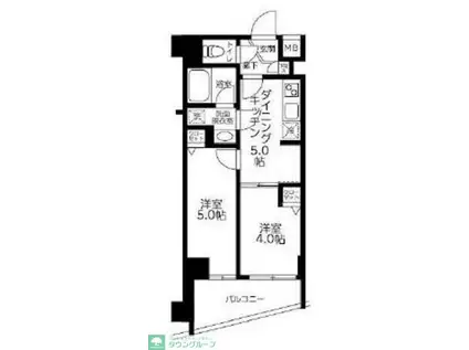 アイル プレミアム江古田(2DK/4階)の間取り写真