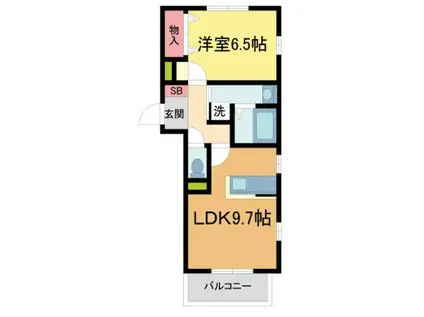 カサプリマ(1LDK/2階)の間取り写真