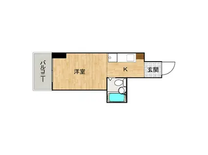 アルティメイトBUILDING光南 THE TOWER(ワンルーム/8階)の間取り写真