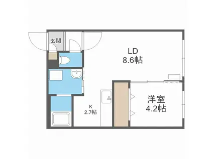 プローラ本郷(1LDK/2階)の間取り写真