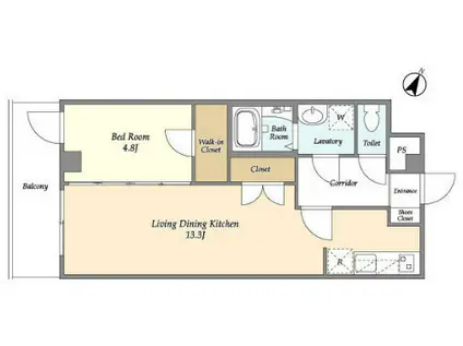 エムジェイレジデンス横濱生麦(1LDK/5階)の間取り写真